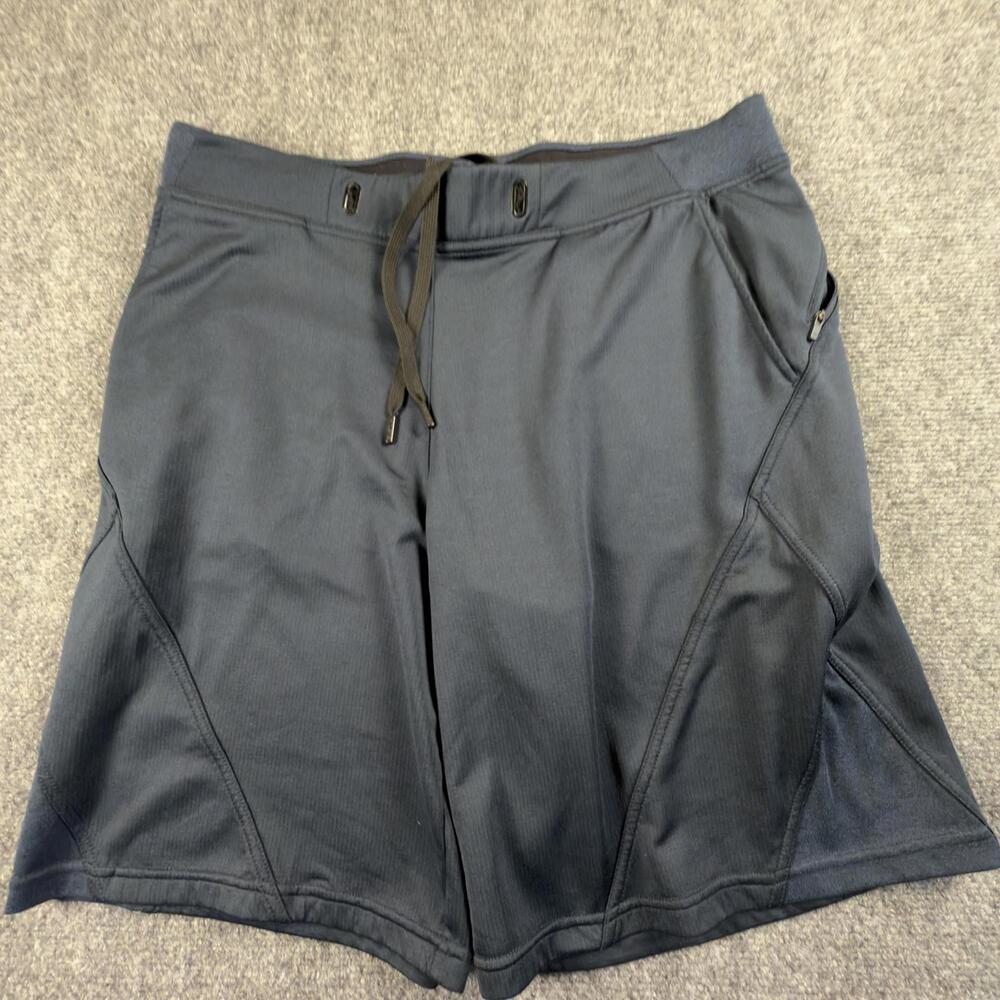Hylete Above Knee‎ Training Shorts Mens Large Dark Gray Blue Athletic Gym #1645
